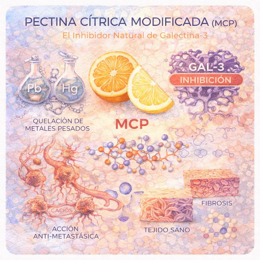 Pectina Cítrica Modificada (MCP): Quelación de Metales Pesados, Acción Anti-Metastásica y Protección contra Fibrosis Nootrópicos Perú
